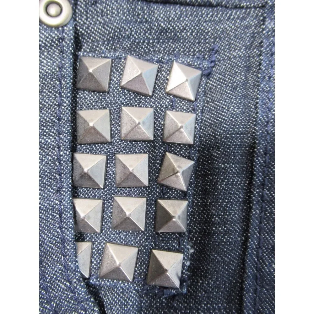 City Streets Ladies Blue Low Rise Jean Shorts Size 5 Studded Embellished NWT A16
